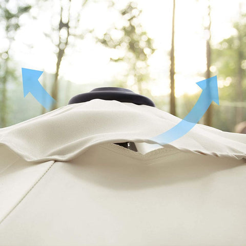 Rootz Parasol - Garden Umbrella - Beach Umbrella - Foldable Garden Umbrella - Outdoor Parasol - Garden Parasol - Sunshade Parasol - Umbrella Parasol - Beige
