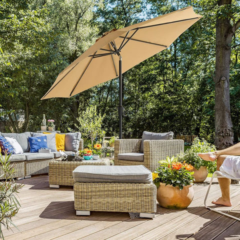 Rootz Parasol - Garden Umbrella - Beach Umbrella - Foldable Garden Umbrella - Outdoor Parasol - Garden Parasol - Sunshade Parasol - Umbrella Parasol - Taupe