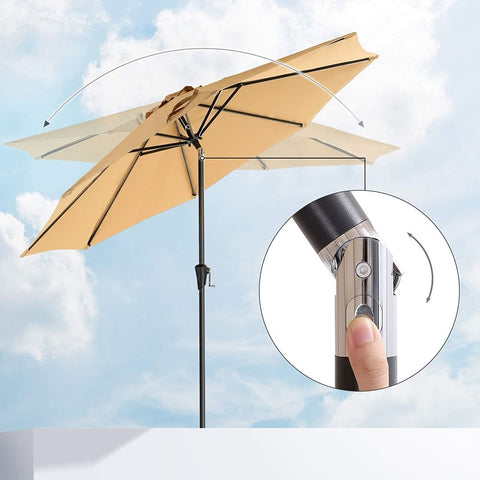Rootz Parasol - Garden Umbrella - Beach Umbrella - Foldable Garden Umbrella - Outdoor Parasol - Garden Parasol - Sunshade Parasol - Umbrella Parasol - Taupe