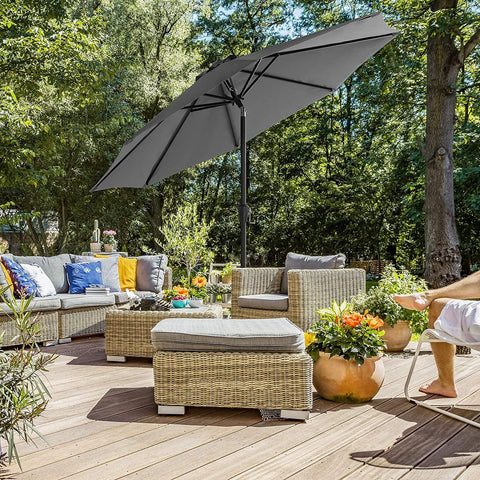 Rootz Parasol - Beach Umbrella - Garden Umbrella - Foldable Garden Umbrella - Outdoor Parasol - Garden Parasol - Sunshade Parasol - Umbrella Parasol - Grey