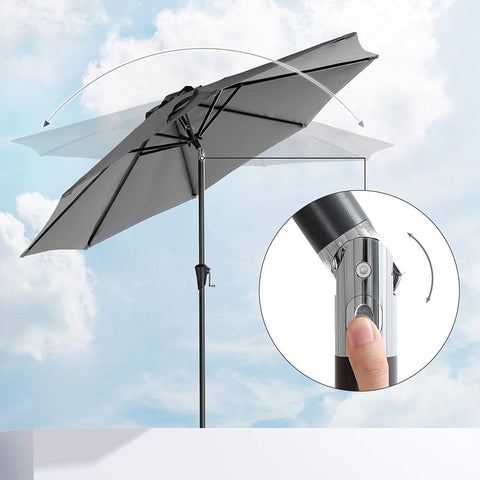 Rootz Parasol - Beach Umbrella - Garden Umbrella - Foldable Garden Umbrella - Outdoor Parasol - Garden Parasol - Sunshade Parasol - Umbrella Parasol - Grey