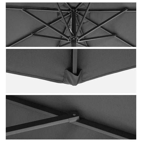 Rootz Parasol - Beach Umbrella - Garden Umbrella - Foldable Garden Umbrella - Outdoor Parasol - Garden Parasol - Sunshade Parasol - Umbrella Parasol - Grey