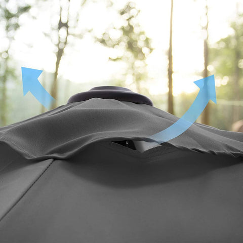 Rootz Parasol - Beach Umbrella - Garden Umbrella - Foldable Garden Umbrella - Outdoor Parasol - Garden Parasol - Sunshade Parasol - Umbrella Parasol - Grey