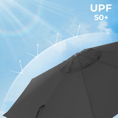 Rootz Parasol - Cantilever Parasol - Traffic Light Umbrella - Outdoor Parasol - Garden Parasol - Sunshade Parasol - Umbrella Parasol - Beach Parasol - Market Parasol - Grey - 62 x 40 mm