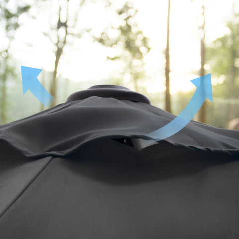Rootz Parasol - Cantilever Parasol - Traffic Light Umbrella - Outdoor Parasol - Garden Parasol - Sunshade Parasol - Umbrella Parasol - Beach Parasol - Market Parasol - Grey - 62 x 40 mm