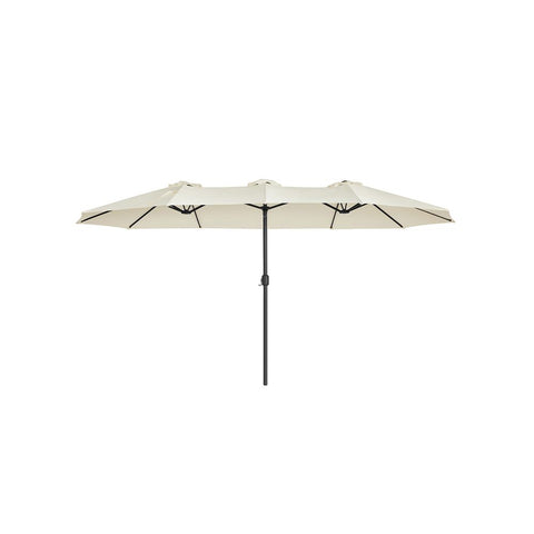 Rootz Parasol - Double Parasol - Beach Umbrella - Garden Umbrella - Outdoor Parasol - Garden Parasol - Sunshade Parasol - Umbrella Parasol - With Crank - Beige - 460 x 270 cm