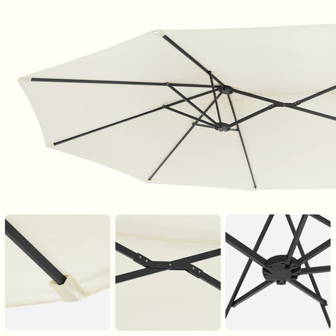 Rootz Parasol - Double Parasol - Beach Umbrella - Garden Umbrella - Outdoor Parasol - Garden Parasol - Sunshade Parasol - Umbrella Parasol - With Crank - Beige - 460 x 270 cm