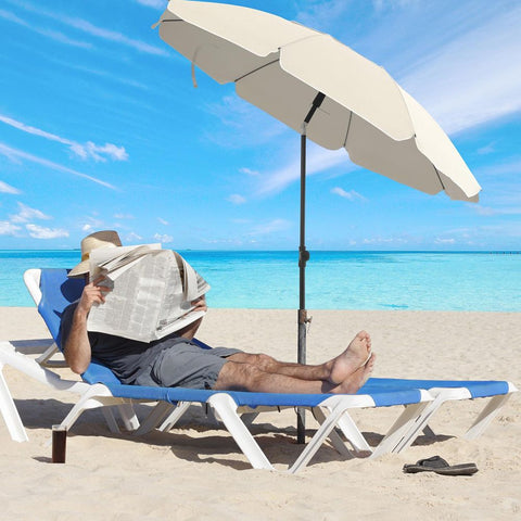 Rootz Parasol - Beach Umbrella - Outdoor Parasol - Garden Parasol - Sunshade Parasol - Umbrella Parasol - Beach Parasol - Market Parasol - Beige - 2.2 m