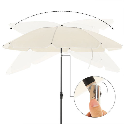 Rootz Parasol - Beach Umbrella - Outdoor Parasol - Garden Parasol - Sunshade Parasol - Umbrella Parasol - Beach Parasol - Market Parasol - Beige - 2.2 m