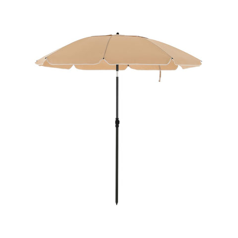Rootz Parasol - Beach Umbrella - Outdoor Parasol - Garden Parasol - Sunshade Parasol - Umbrella Parasol - Beach Parasol - Market Parasol - Taupe - 2.3 m