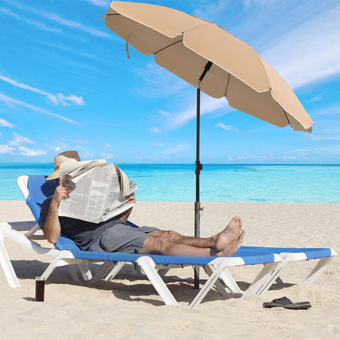 Rootz Parasol - Beach Umbrella - Outdoor Parasol - Garden Parasol - Sunshade Parasol - Umbrella Parasol - Beach Parasol - Market Parasol - Taupe - 2.3 m