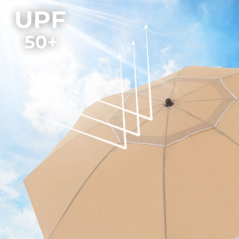 Rootz Parasol - Beach Umbrella - Outdoor Parasol - Garden Parasol - Sunshade Parasol - Umbrella Parasol - Beach Parasol - Market Parasol - Taupe - 2.3 m