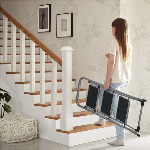 Rootz Step Stool - Step Stool With 3 Steps - Folding Step Stool - Portable Step Stool - Kitchen Step Stool - Bathroom Step Stool - Lightweight Step Stool - Grey/Black
