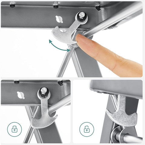 Rootz Step Stool - Step Stool With 3 Steps - Folding Step Stool - Portable Step Stool - Kitchen Step Stool - Bathroom Step Stool - Lightweight Step Stool - Grey/Black