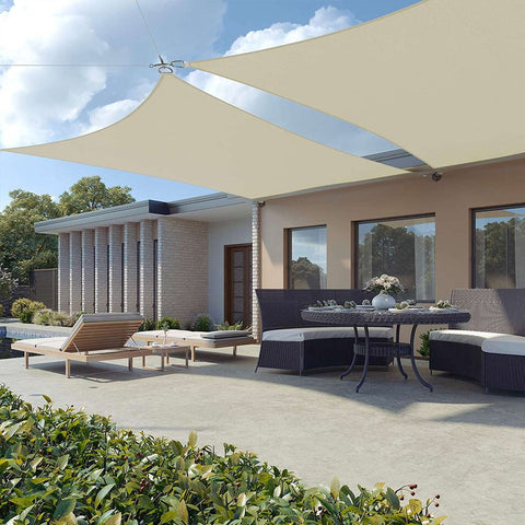 Rootz Shade Sail - Sun Shade Sail - Outdoor Shade Sail - Patio Shade Sail - Uv Protection Shade Sail - Waterproof Shade Sail - Garden Shade Sail - HDPE - Sand Yellow - 3 x 4 m
