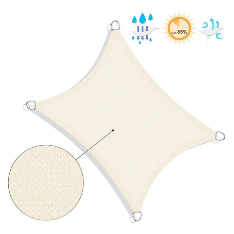 Rootz Shade Sail - Sun Shade Sail - Outdoor Shade Sail - Patio Shade Sail - Uv Protection Shade Sail - Waterproof Shade Sail - Garden Shade Sail - HDPE - Sand Yellow - 3 x 4 m