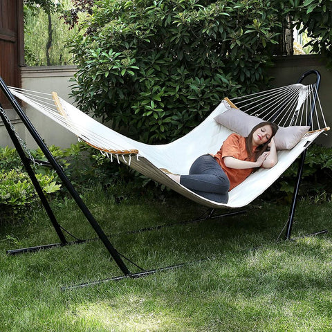 Rootz Hammock - Padded Hammock - Outdoor Hammock - Camping Hammock - Double Hammock - Portable Hammock - Hammock Swing - Hanging Hammock - Rope Hammock - Off White/Beige - 200 x 140 cm