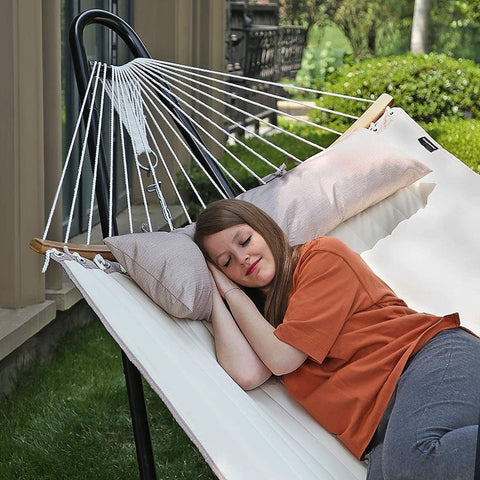 Rootz Hammock - Padded Hammock - Outdoor Hammock - Camping Hammock - Double Hammock - Portable Hammock - Hammock Swing - Hanging Hammock - Rope Hammock - Off White/Beige - 200 x 140 cm