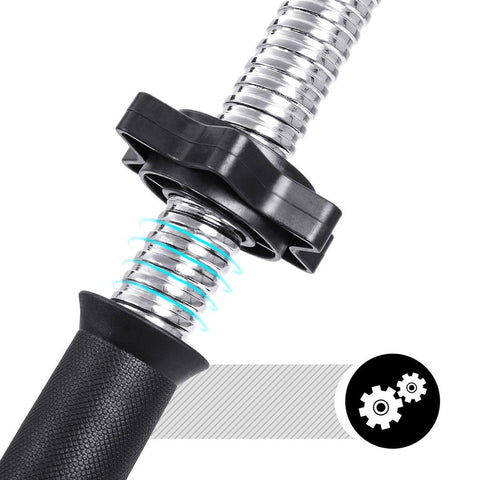Rootz Dumbbell Set - 20 Kg Dumbbell Set - Adjustable Dumbbell Set - Home Dumbbell Set - Weight Dumbbell Set - Fitness Dumbbell Set - Black - 2.5 x 50.5 cm