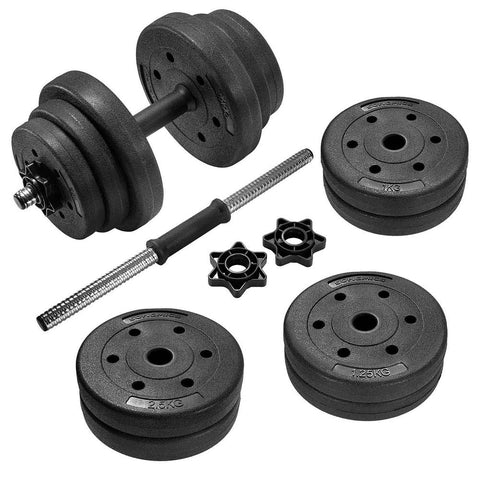 Rootz Dumbbell Set - 20 Kg Dumbbell Set - Adjustable Dumbbell Set - Home Dumbbell Set - Weight Dumbbell Set - Fitness Dumbbell Set - Black - 2.5 x 50.5 cm