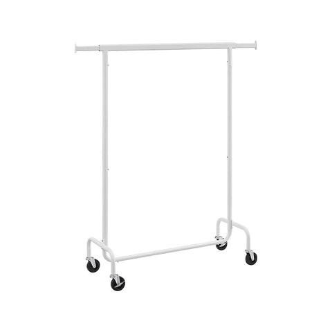 Rootz Clothes Stand - Clothes Rack - With Extendable Clothes Rail - Clothes Hanger Stand - Free-Standing Clothes Rail - Matt White - 45 x (110-150) x 160 cm