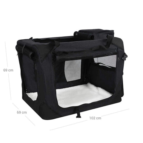 Rootz Pet Transport Bag - Dog Carrier - Dog Bag - Transport Bag - Pet Carrier - Cat Carrier -  Travel Pet Carrier - Portable Pet Carrier - Black - 102 x 69 x 69 cm (W x H x D)