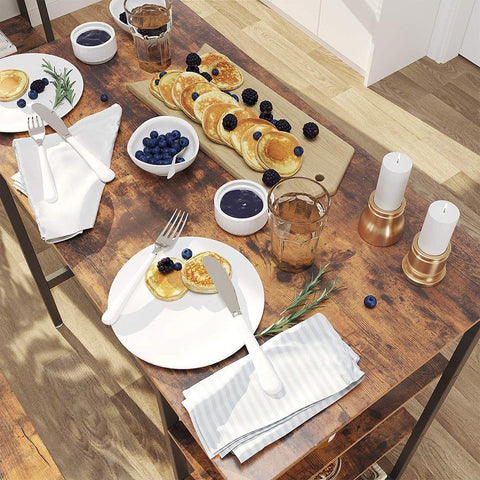 Rootz Bar Table - Bar Table 3 Shelves - Pub Table - Bistro Table - High Top Table - Outdoor Bar Table - Wooden Bar Table - Rectangular Bar Table - Chipboard - Dark Brown - 109 x 60 x 100 (L x W x H)