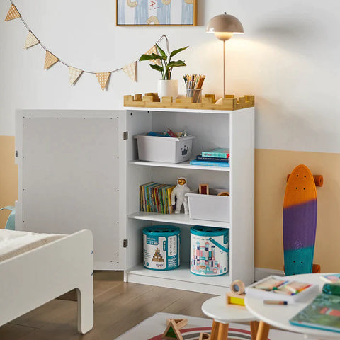 Rootz Design Children Storage Chest Cabinet with Blackboard - Children Bookcase Book Shelf