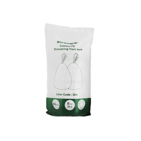 Rootz Bin Liners - Roll Of Garbage Bags - Bin Liners With Drawstring - Garbage Bag - Trash Bag - Drawstring Garbage Liners - Strong Drawstring Bin Bags - White - 52 x 74 cm