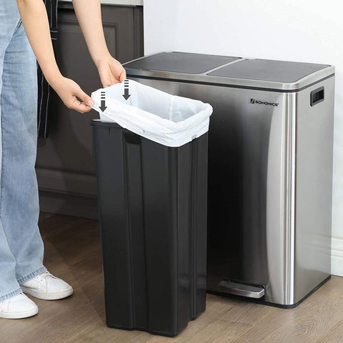 Rootz Bin Liners - Roll Of Garbage Bags - Bin Liners With Drawstring - Garbage Bag - Trash Bag - Drawstring Garbage Liners - Strong Drawstring Bin Bags - White - 52 x 74 cm