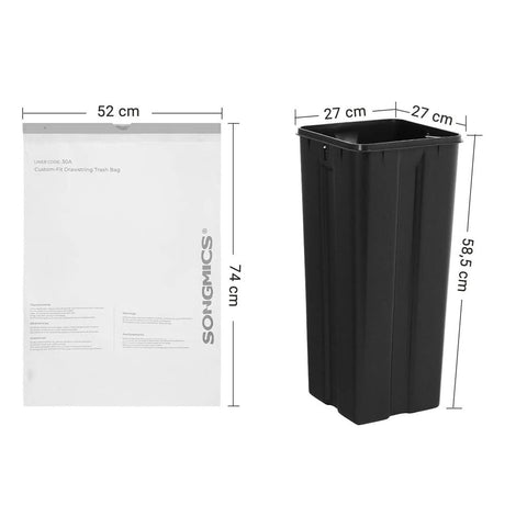 Rootz Drawstring Bin Liners - Garbage Bag - Trash Bag - Trash Bag With Drawstring - Drawstring Garbage Liners - Strong Drawstring Bin Bags - White - 52 x 74 cm
