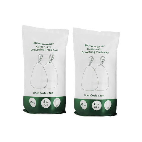 Rootz Drawstring Bin Liners - Garbage Bag - Trash Bag - Trash Bag With Drawstring - Drawstring Garbage Liners - Strong Drawstring Bin Bags - White - 52 x 74 cm