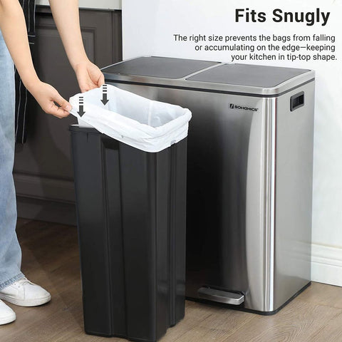 Rootz Drawstring Bin Liners - Garbage Bag - Trash Bag - Trash Bag With Drawstring - Drawstring Garbage Liners - Strong Drawstring Bin Bags - White - 52 x 74 cm