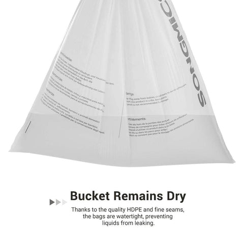 Rootz Drawstring Bin Liners - Garbage Bag - Trash Bag - Trash Bag With Drawstring - Drawstring Garbage Liners - Strong Drawstring Bin Bags - White - 52 x 74 cm