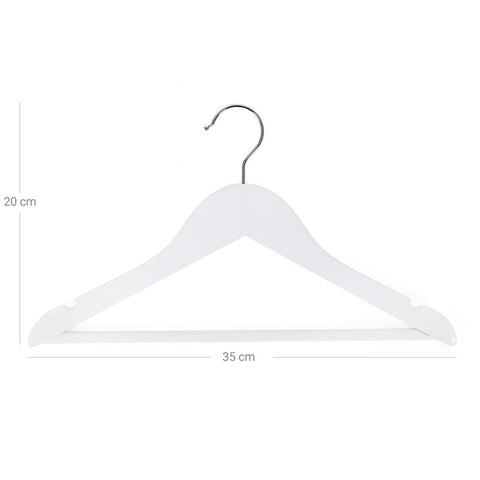 Rootz Kids Hangers - Children's Clothes Hanger - Set Of 20 Kids Hangers - Wooden Hanger  - Slim Hanger - Baby Hangers - Small Hangers For Kids - White - 35 x 20 x 1.2 cm (W x H x D)