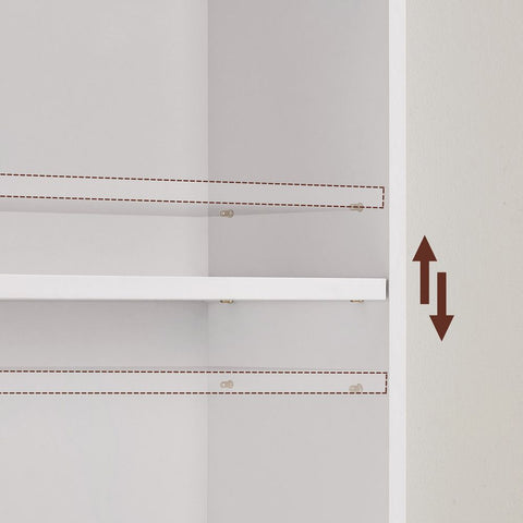 Rootz Bookshelf - Standing Shelf - Bookshelf With 6 Compartments - Corner Bookshelf - Open Bookshelf - Chipboard - White - 40 x 24 x 178.5 cm
