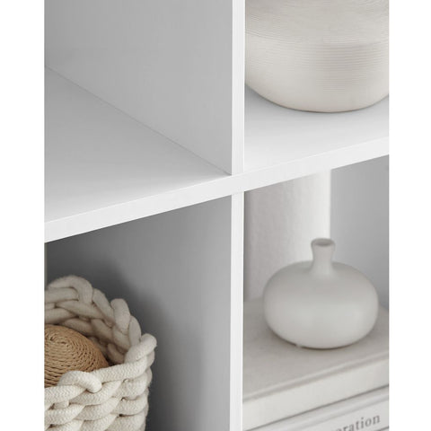 Rootz Bookcase - Bookcase With 10 Compartments - Bookshelf - Open Bookcase - Display Bookcase - Home Office Bookcase - Chipboard - White - 30 x 65.5 x 161.5 cm (D x W x H)