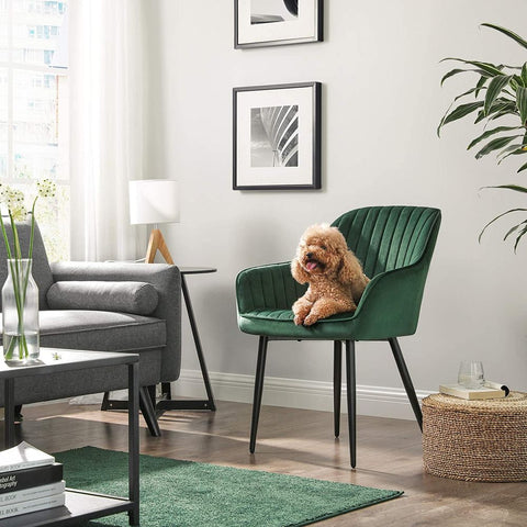 Rootz Dining Chairs - Chair - Set Of 2 Chairs - Office Chairs - Green-Black - 62.5 x 60 x 85 cm