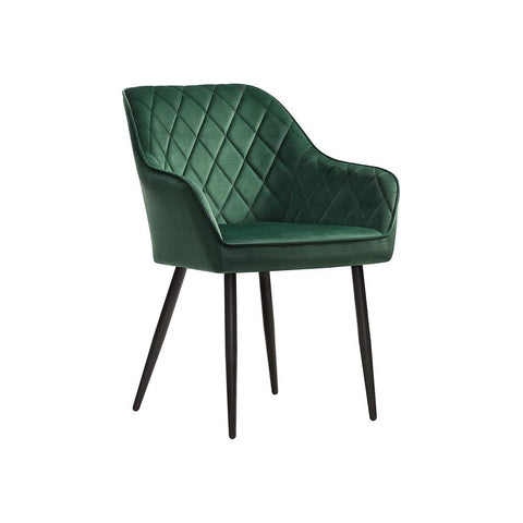 Rootz Dining Chair - Upholstered Dining Chair - Wooden Dining Chair - Modern Dining Chair - Industrial Dining Chair - Ergonomic Dining Chair - Green - 62.5 x 60 x 85 cm (L x W x H)