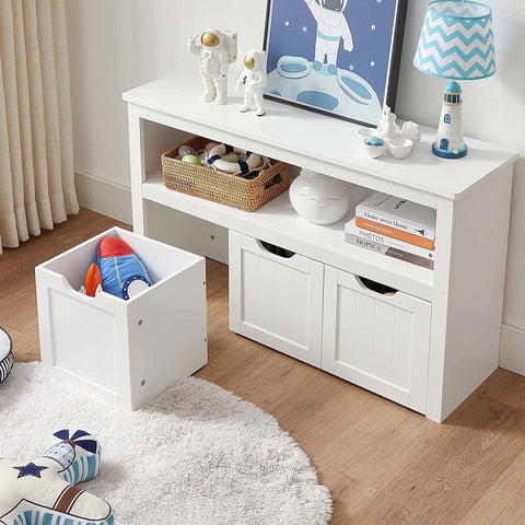 Rootz Storage Cabinet - Child Storage Cabinet - Toy Cabinet - Cabinet - Kids' Cabinet - Child Storage Cabinet - Playroom Cabinet - White - 102 x 30 x 60 cm