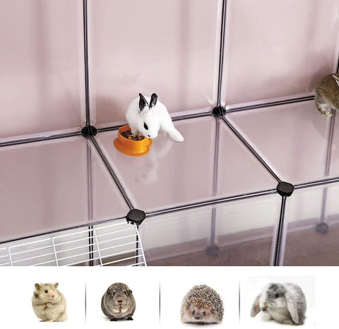Rootz Pet Cage - Pet Cage For Small Animals - Dog Cage - Cat Cage - Portable Pet Cage - Folding Pet Cage - Plastic Pet Cage - Indoor - Outdoor - Pet Enclosure - White - 143 x 108 x 92 cm (L x W x H)