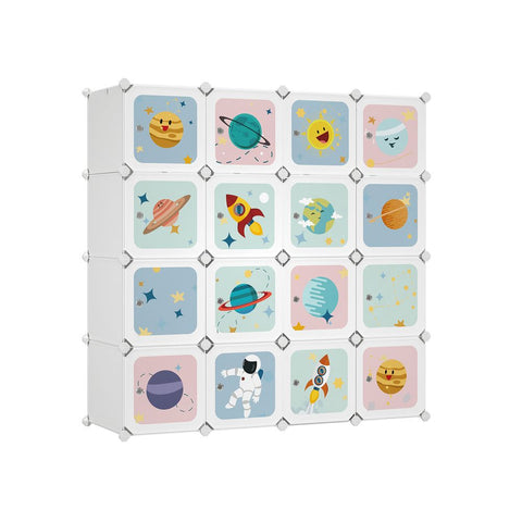 Rootz Wardrobe - Plastic Wardrobe - Wardrobe For Children - Wardrobe Storage - Wardrobe Organization - Wardrobe For Bedroom - PP Plastic Sheet - Metal Frame - White - 123 x 41 x 123 cm (L x W x H)
