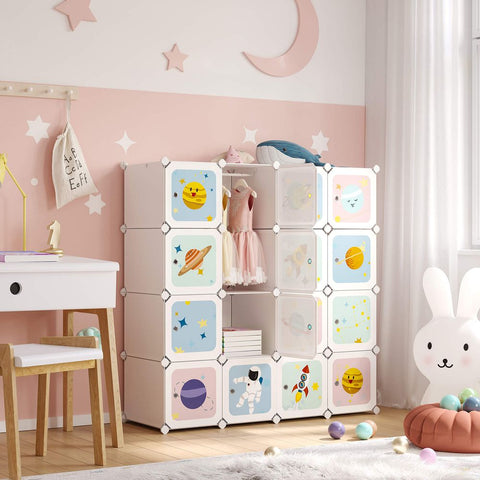 Rootz Wardrobe - Plastic Wardrobe - Wardrobe For Children - Wardrobe Storage - Wardrobe Organization - Wardrobe For Bedroom - PP Plastic Sheet - Metal Frame - White - 123 x 41 x 123 cm (L x W x H)
