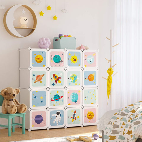 Rootz Wardrobe - Plastic Wardrobe - Wardrobe For Children - Wardrobe Storage - Wardrobe Organization - Wardrobe For Bedroom - PP Plastic Sheet - Metal Frame - White - 123 x 41 x 123 cm (L x W x H)
