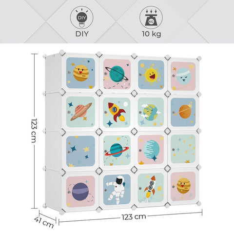 Rootz Wardrobe - Plastic Wardrobe - Wardrobe For Children - Wardrobe Storage - Wardrobe Organization - Wardrobe For Bedroom - PP Plastic Sheet - Metal Frame - White - 123 x 41 x 123 cm (L x W x H)