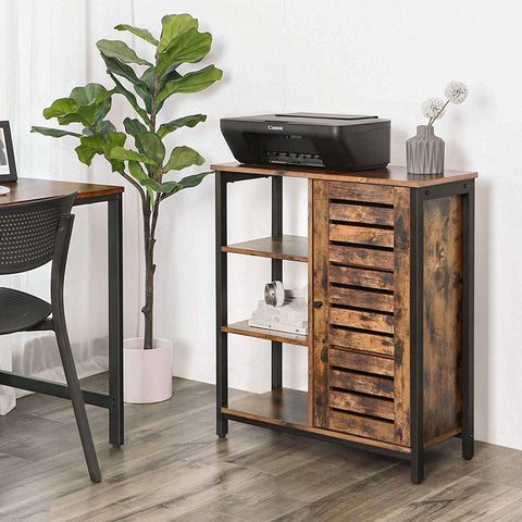 Rootz Industrial Storage Cabinet - Sideboard - Cabinet with 3 Shelves - Brown - 70 x 30 x 81 cm