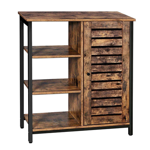 Rootz Industrial Storage Cabinet - Sideboard - Cabinet with 3 Shelves - Brown - 70 x 30 x 81 cm