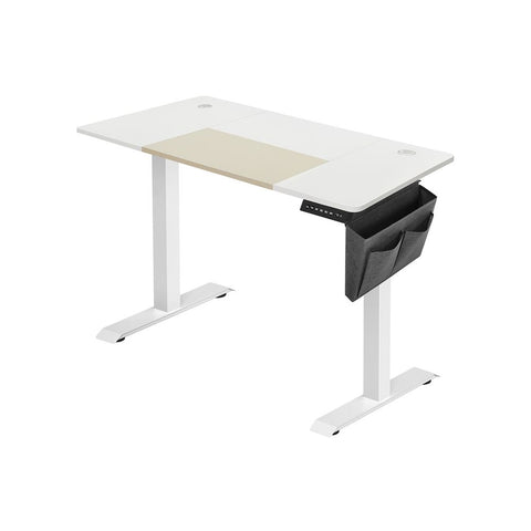 Rootz Height-Adjustable Desk - Standing Desk - Gaming Desk - Electric Desk - Manual Height-Adjustable Desk - White - 60 x 120 x (72-120) cm (D x W x H)
