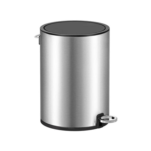 Rootz Cosmetic Bin - Storage Bins - 3 liters Cosmetic Bin - Inner Bin With Handle - Bin- Small Cosmetic Bin - Mini Trash Can - Silver-Black - 23.8 x 18.8 x 25.7