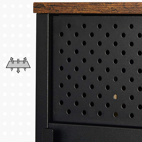 Rootz TV Cabinet - TV Cabinet With Adjustable Shelves - TV Stand - Wall-mounted TV Cabinet - Rustic TV Stand - Wooden TV Stand - Chipboard - Steel - Brown-matte Black - 120 x 40 x 55 cm (L x W x H)